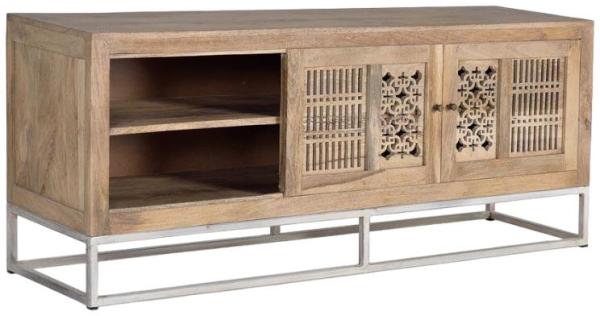 Product photograph of Hiram Carved Mango Wood Tv Cabinet from Choice Furniture Superstore.