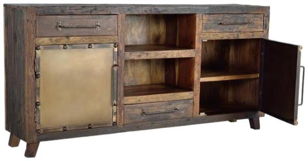 Product photograph of Pemberton Recovered Railway Wood 2 Door 3 Drawer Large Sideboard from Choice Furniture Superstore.