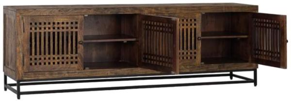 Product photograph of Uvalda Acacia Wood 4 Door Tv Cabinet from Choice Furniture Superstore.