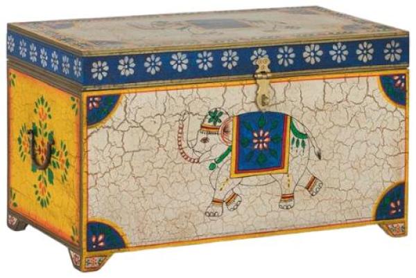 Product photograph of Jasnitz Hand-painted Mango Wood Trunk - 1571 from Choice Furniture Superstore.