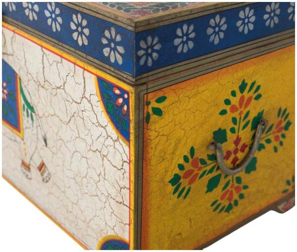 Product photograph of Jasnitz Hand-painted Mango Wood Trunk - 1571 from Choice Furniture Superstore.