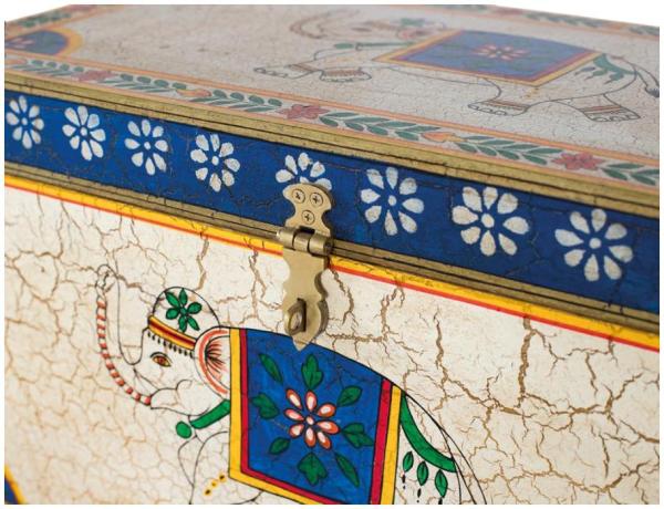 Product photograph of Jasnitz Hand-painted Mango Wood Trunk - 1571 from Choice Furniture Superstore.