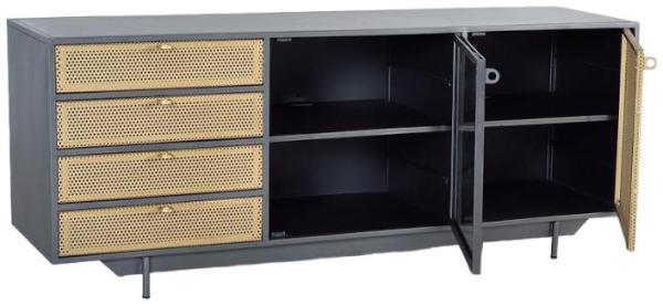 Product photograph of Ziromba Gray And Gold Tv Cabinet - 1366 from Choice Furniture Superstore.