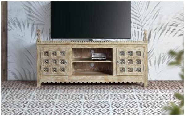 Product photograph of Watsomba Mango Wood 2 Door Tv Cabinet - 1430 from Choice Furniture Superstore.