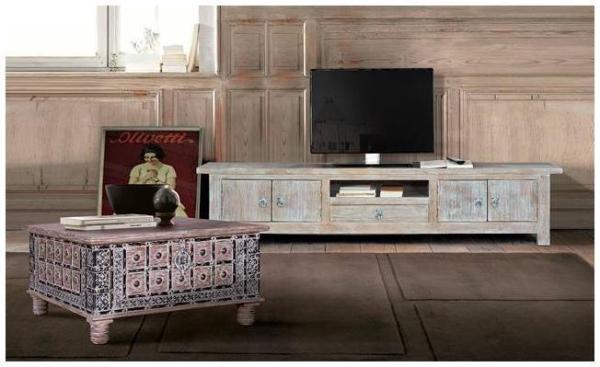 Product photograph of Zambara Solid Mango Wood Tv Cabinet - 6560 from Choice Furniture Superstore.