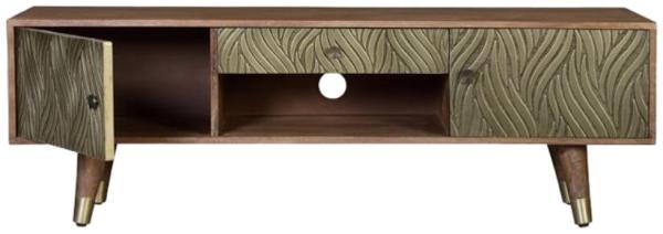 Product photograph of Wilson Solid Mango Wood 2 Door 1 Drawer Tv Cabinet - 6769 from Choice Furniture Superstore.