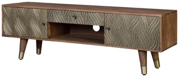 Product photograph of Wilson Solid Mango Wood 2 Door 1 Drawer Tv Cabinet - 6769 from Choice Furniture Superstore.