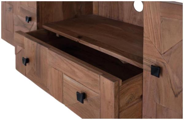 Product photograph of Beswota Solid Acacia Wood 2 Door 2 Drawer Tv Cabinet - 1552 from Choice Furniture Superstore.