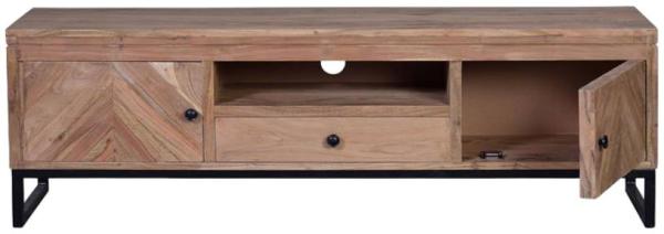 Product photograph of Amandas Solid Acacie Wood 2 Door 1 Drawer Tv Cabinet - 6732 from Choice Furniture Superstore.
