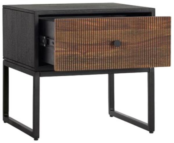 Product photograph of Venedocia Rosewood And Mango Wood 1 Drawer Bedside Table from Choice Furniture Superstore.