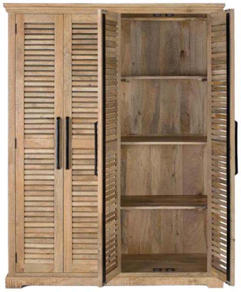 Product photograph of Joffre Mango Wood 4 Door Wardrobe from Choice Furniture Superstore.