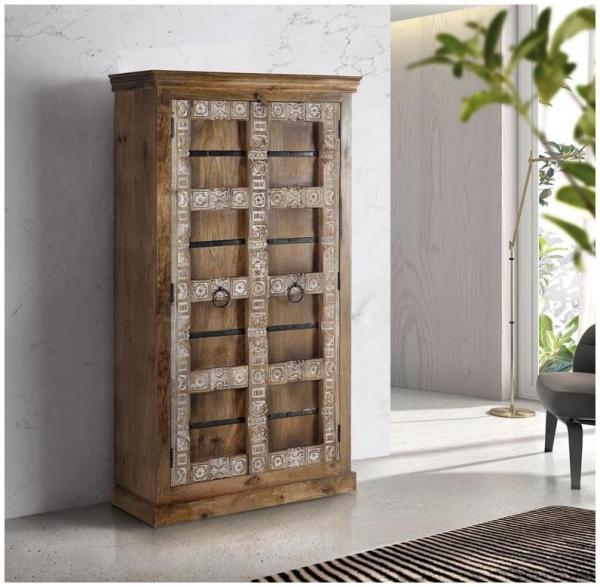 Product photograph of Aibonito Hand Carved Mango Wood Cupboard from Choice Furniture Superstore.