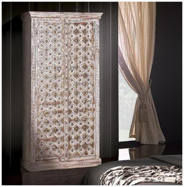 Product photograph of Fordoche Carved Mango Tree Wood 2 Door Wardrobe from Choice Furniture Superstore.