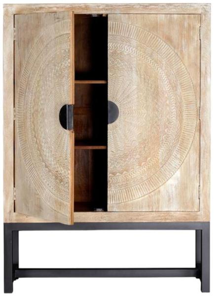 Product photograph of Elliston Carved Mango Wood Tree Hall Cabinet from Choice Furniture Superstore.