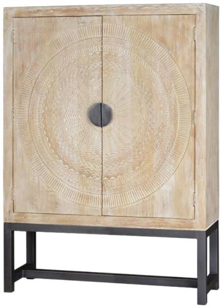 Product photograph of Elliston Carved Mango Wood Tree Hall Cabinet from Choice Furniture Superstore.