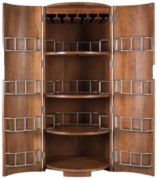 Product photograph of Hornell Acacia Wood 2 Door Bar Cabinet from Choice Furniture Superstore.