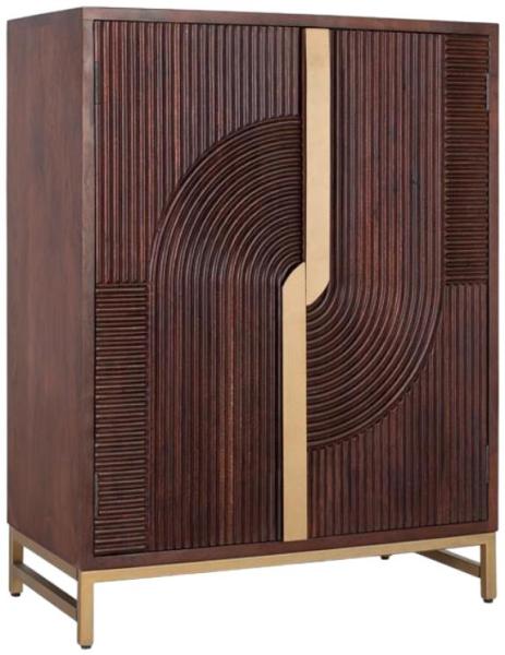 Product photograph of Flora Mango Wood And Metal 2 Door Bar Cabinet from Choice Furniture Superstore.