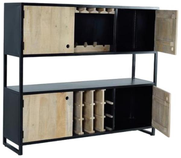 Product photograph of Glenham Industrial Mango Wood 4 Door Cabinet from Choice Furniture Superstore.
