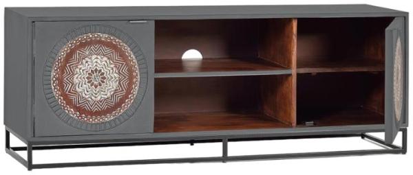 Product photograph of Wood Lytton Carved Mango Wood Tv Cabinet from Choice Furniture Superstore.