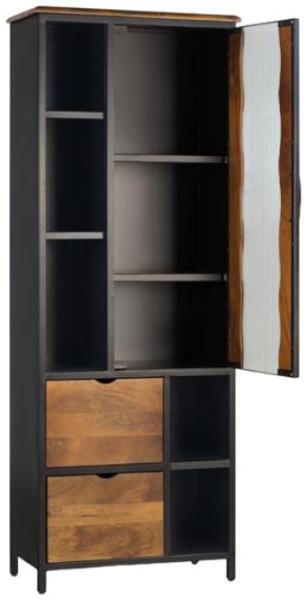 Product photograph of Ballinger Industrial 1 Door 2 Drawer Showcase from Choice Furniture Superstore.