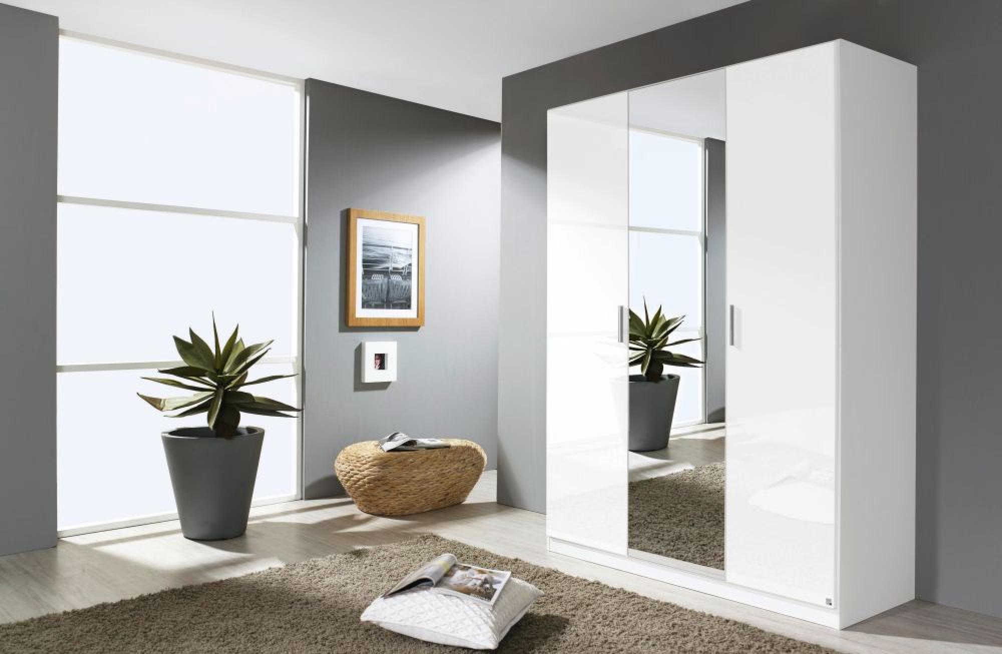 Product photograph of Stuttgart 3 Door 1 Mirror Wardrobe In White - W 136cm from Choice Furniture Superstore.