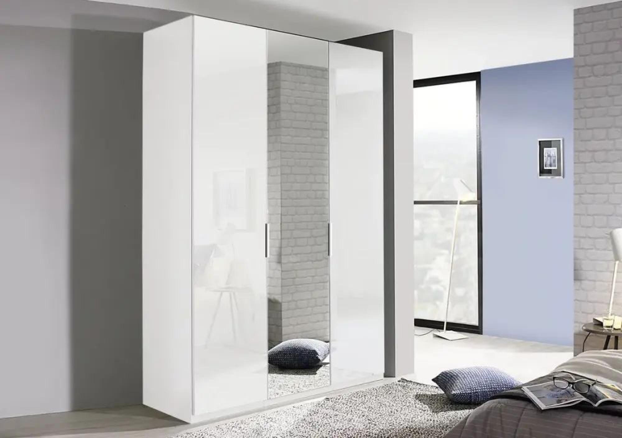 Product photograph of Stuttgart 3 Door 1 Mirror Wardrobe In White - W 136cm from Choice Furniture Superstore.
