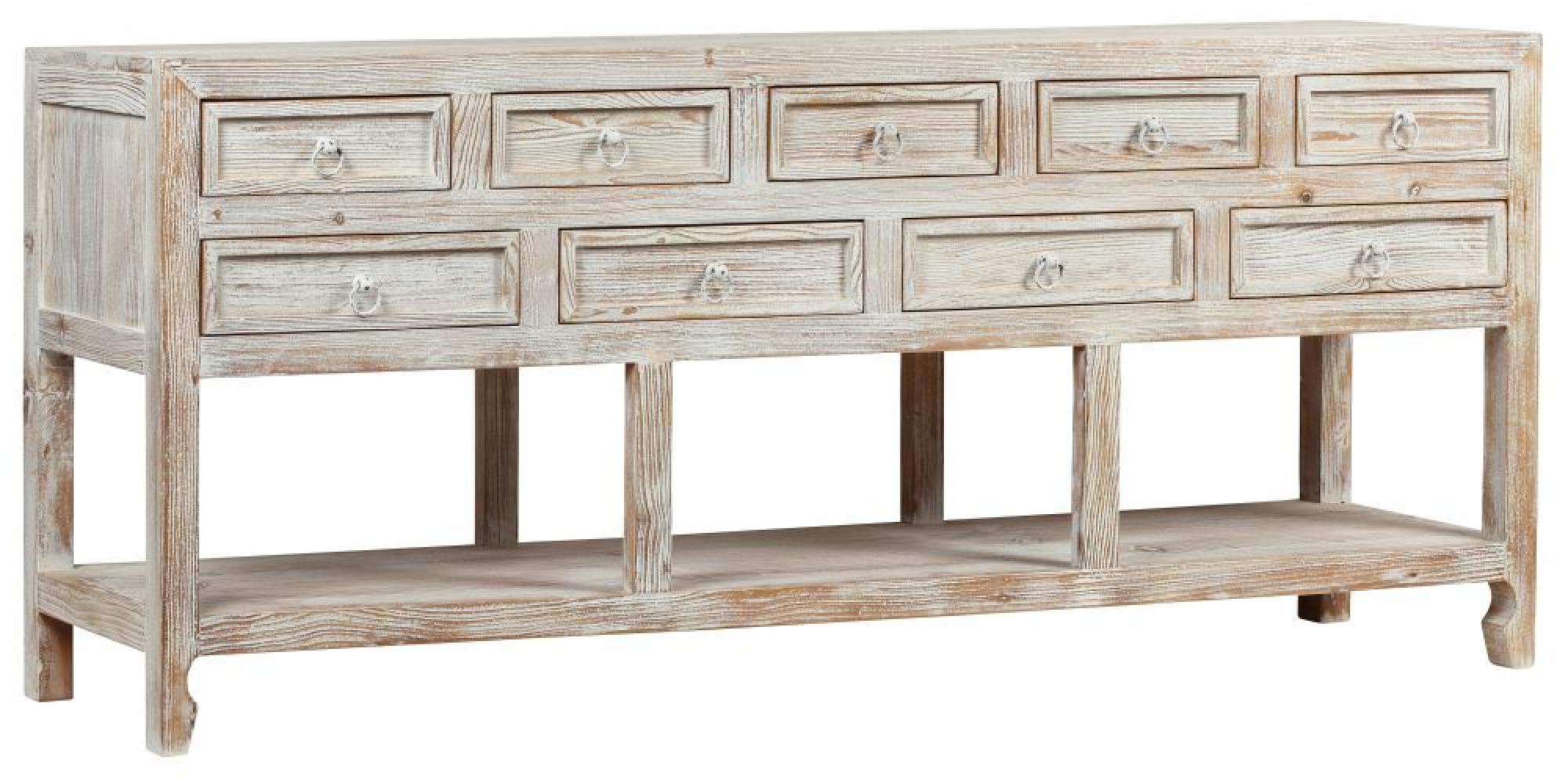 Product photograph of Reclaimed Wood Whitewash Multi Drawers Extra Large Sideboard from Choice Furniture Superstore.