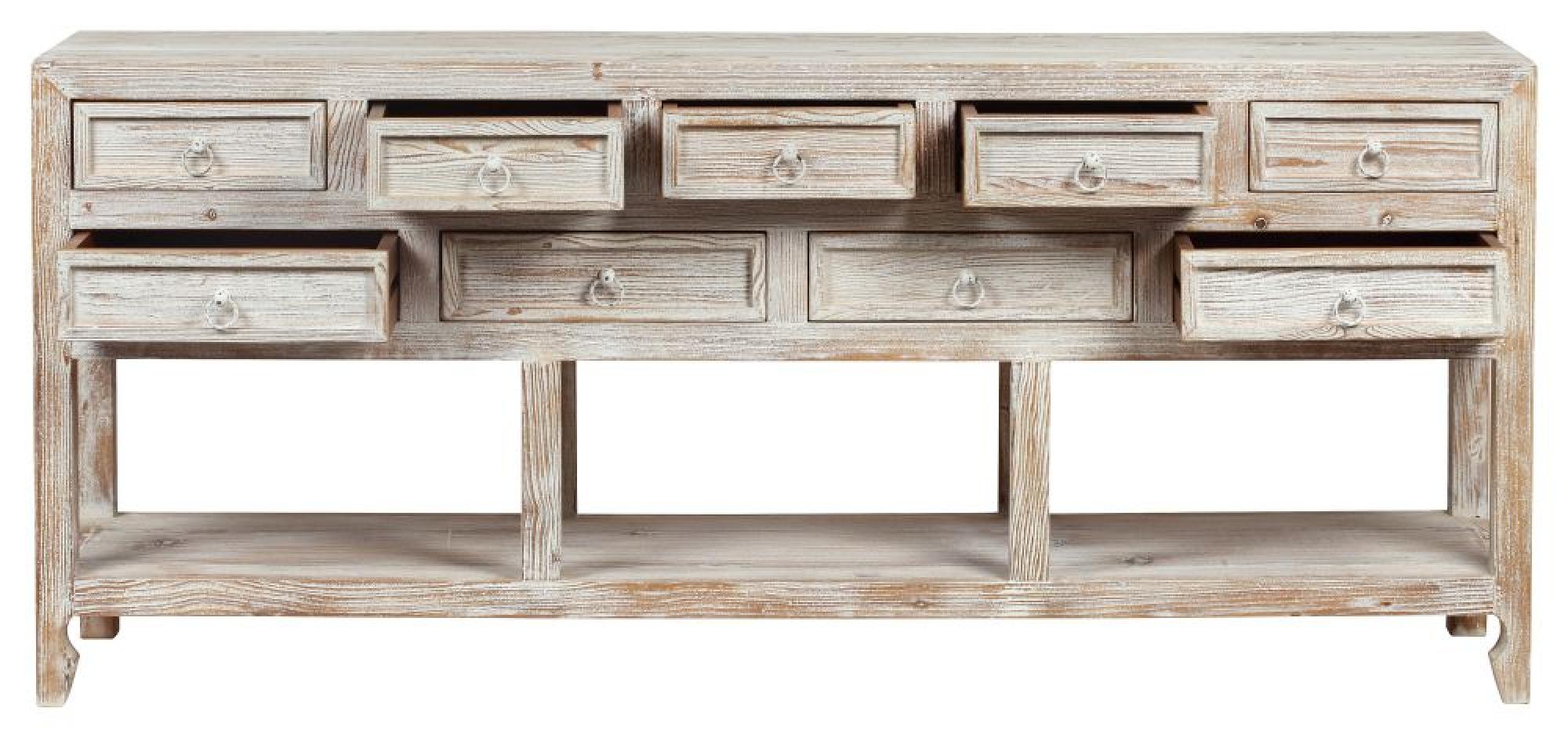 Product photograph of Reclaimed Wood Whitewash Multi Drawers Extra Large Sideboard from Choice Furniture Superstore.