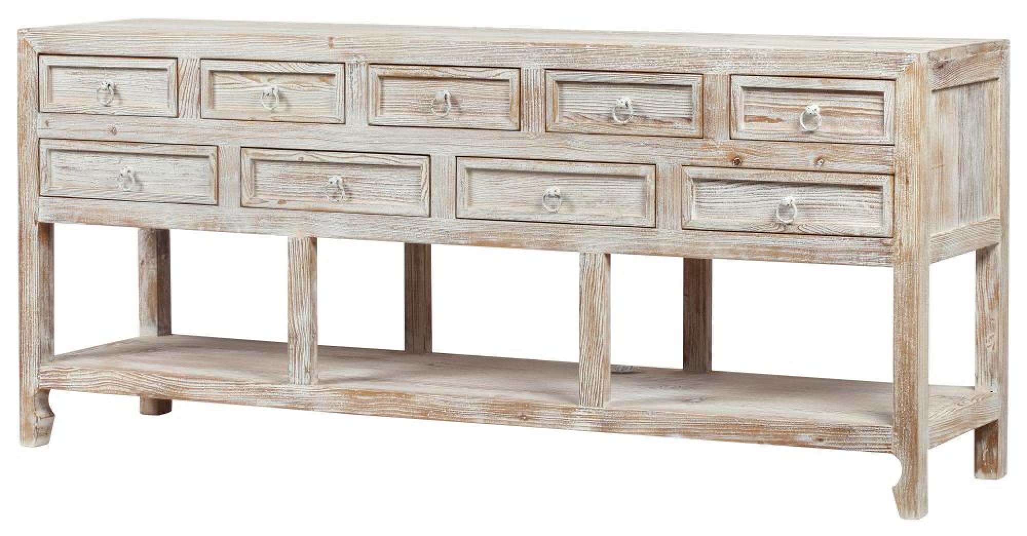 Product photograph of Reclaimed Wood Whitewash Multi Drawers Extra Large Sideboard from Choice Furniture Superstore.