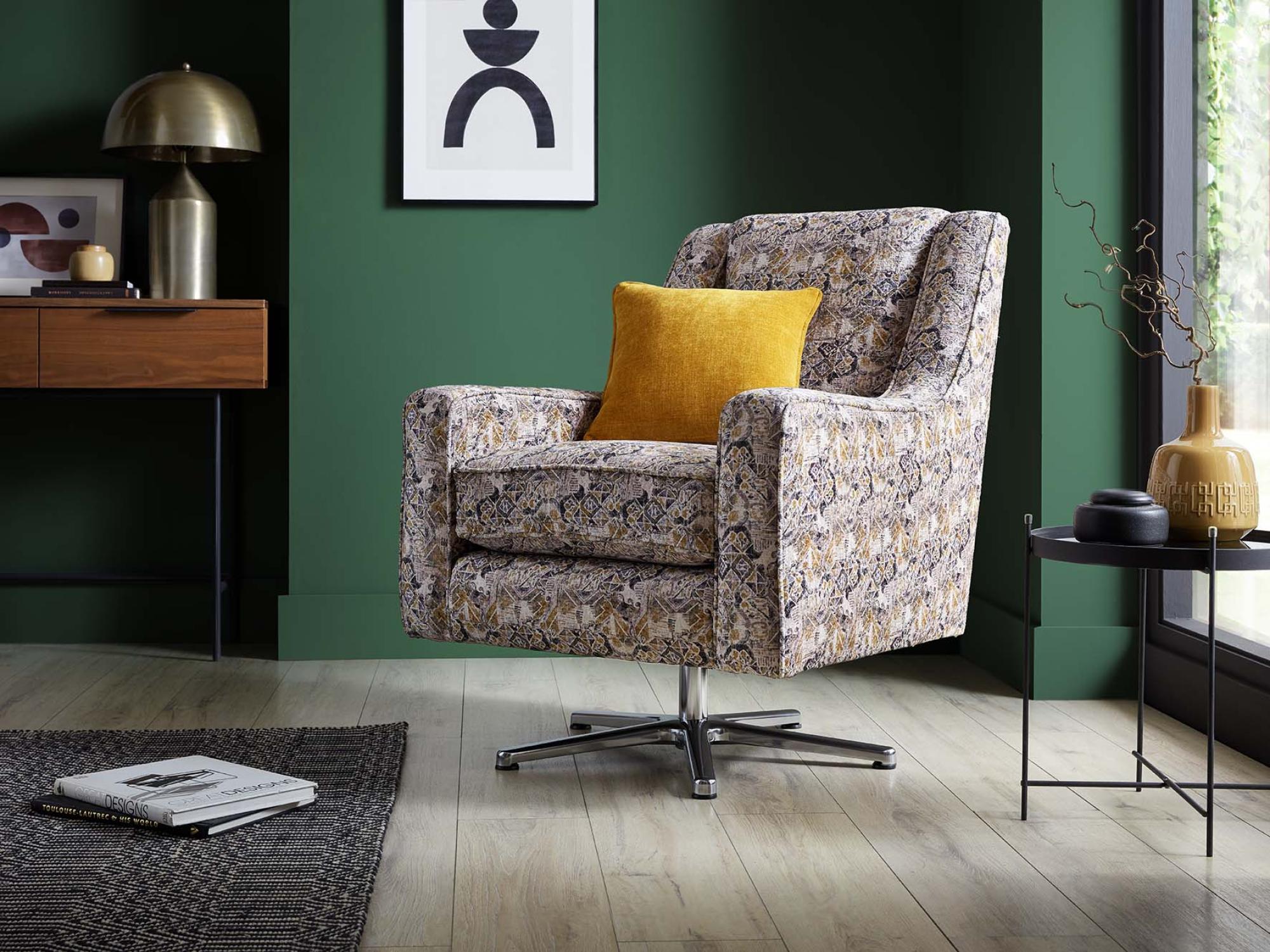 Product photograph of Westerly Fabric Accent Swivel Chair from Choice Furniture Superstore.