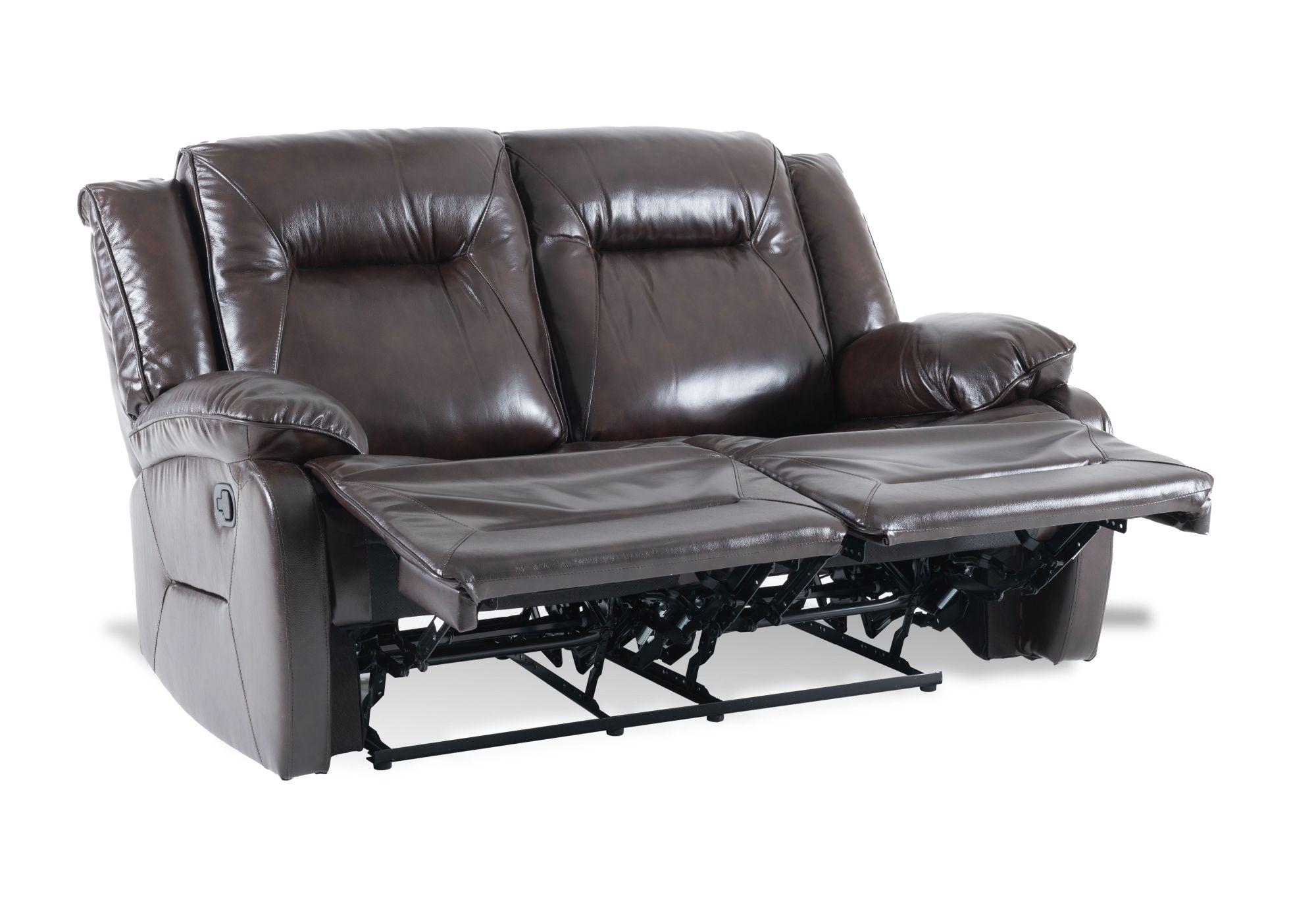 Product photograph of Athena Dark Brown Leather Recliner 3 2 Seater Sofa Suite from Choice Furniture Superstore.