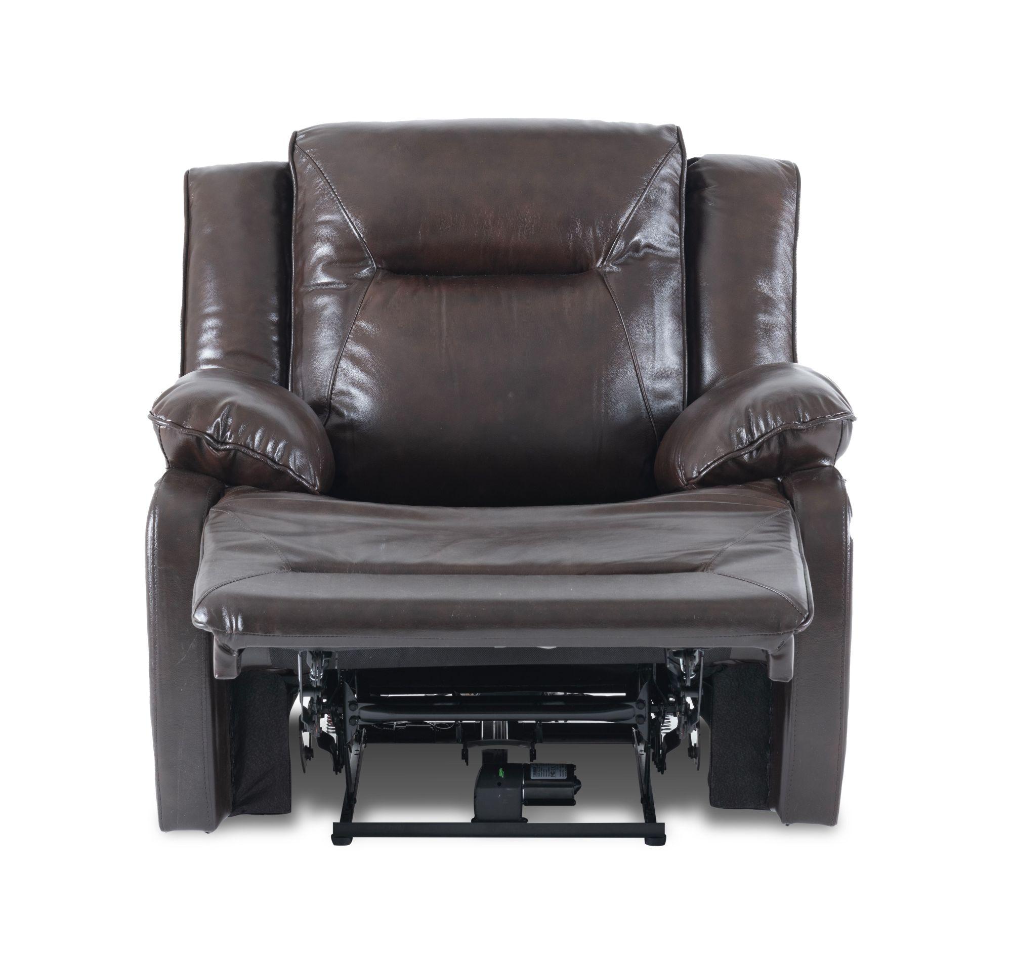 Product photograph of Athena Dark Brown Leather Recliner Sofa Set from Choice Furniture Superstore.