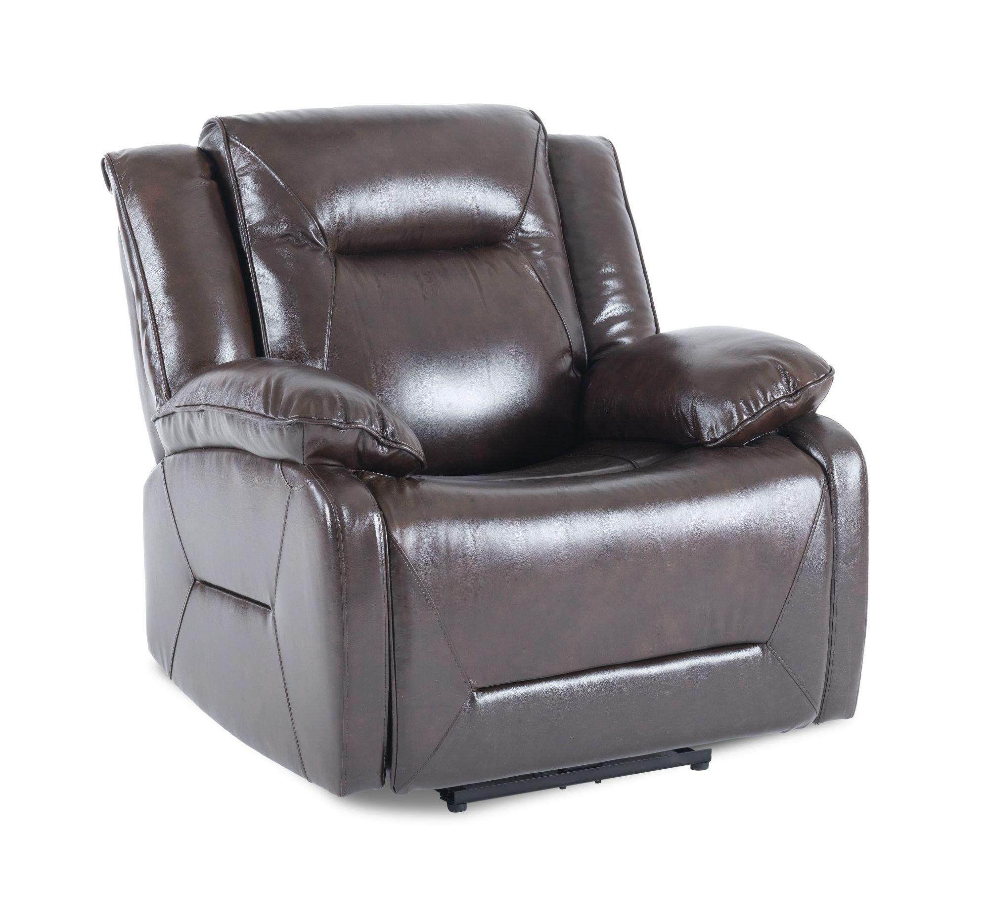 Product photograph of Athena Dark Brown Leather Recliner Sofa Set from Choice Furniture Superstore.