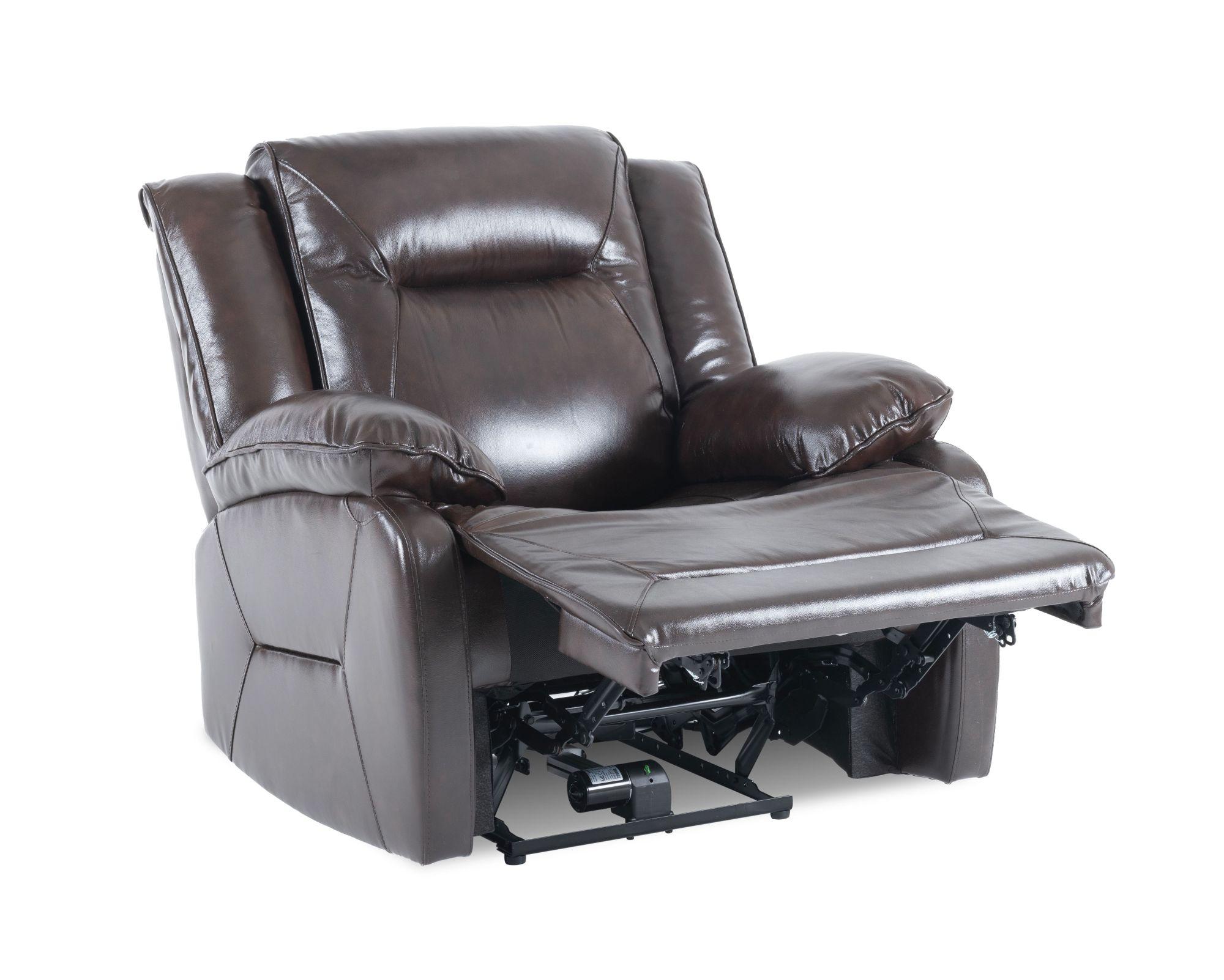 Product photograph of Athena Dark Brown Leather Recliner 3 1 1 Seater Sofa Suite from Choice Furniture Superstore.
