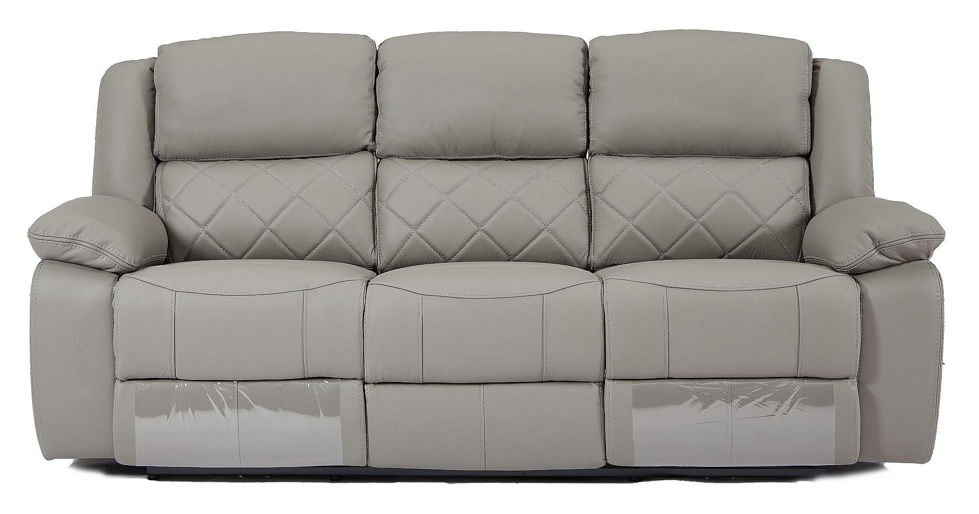 Product photograph of Bentley Light Grey Leather 3 2 Seater Recliner Sofa Suite from Choice Furniture Superstore.