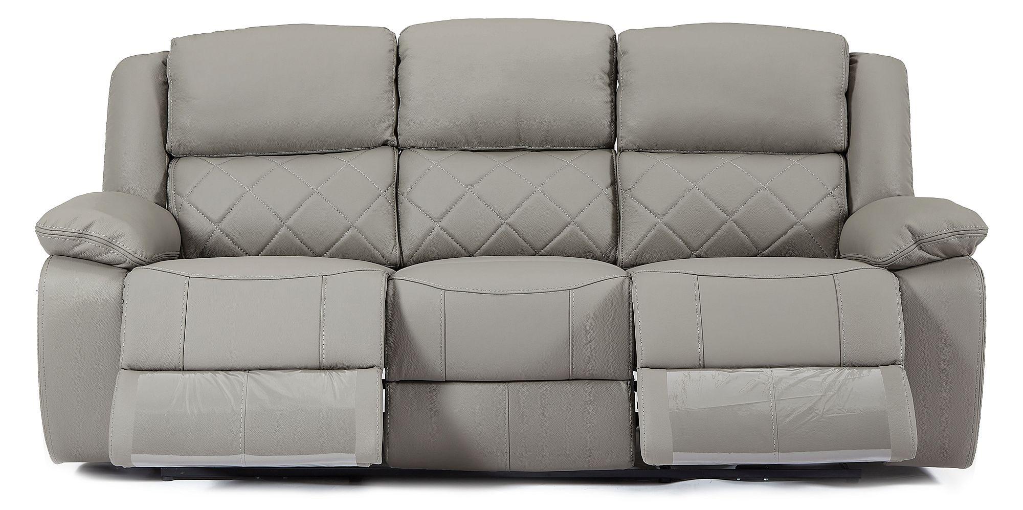 Product photograph of Bentley Light Grey Leather 3 2 Seater Recliner Sofa Suite from Choice Furniture Superstore.