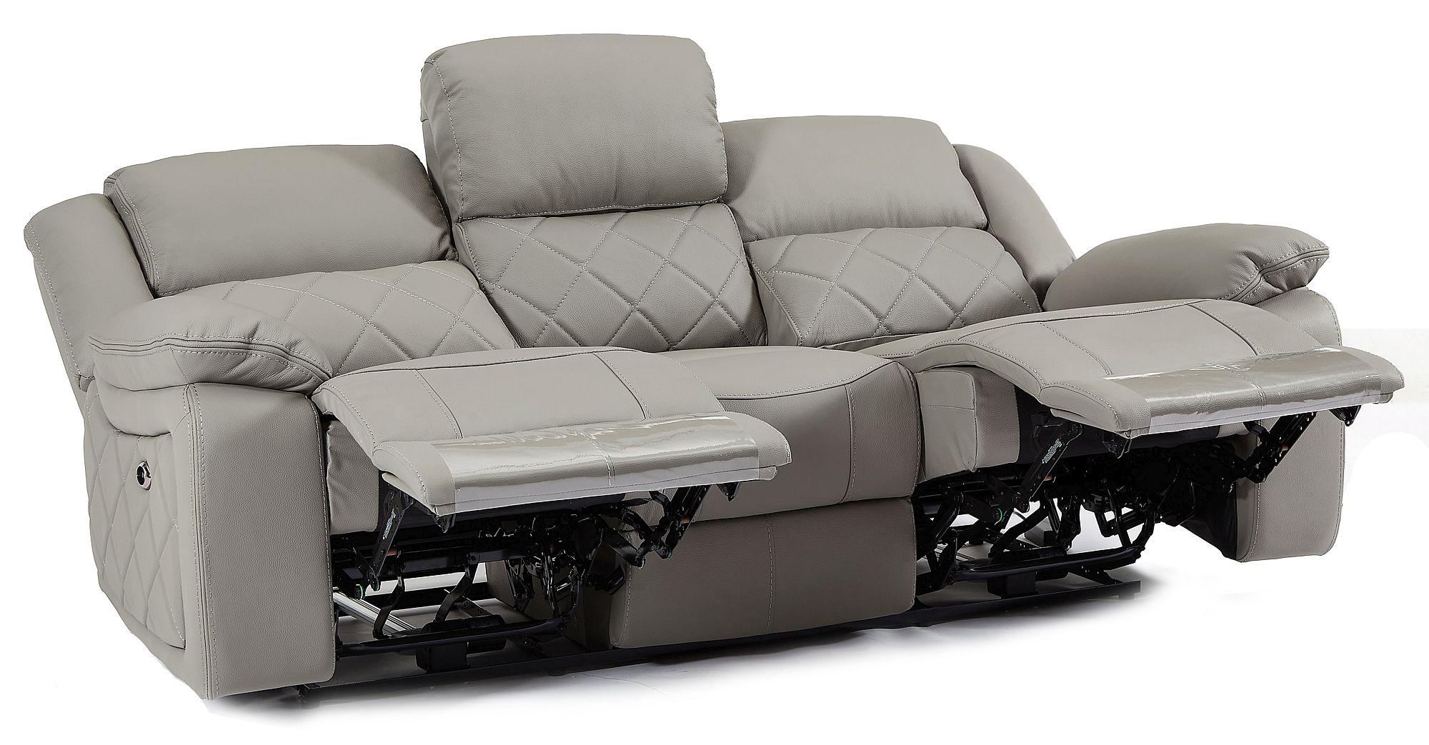 Product photograph of Bentley Light Grey Leather 3 2 Seater Recliner Sofa Suite from Choice Furniture Superstore.