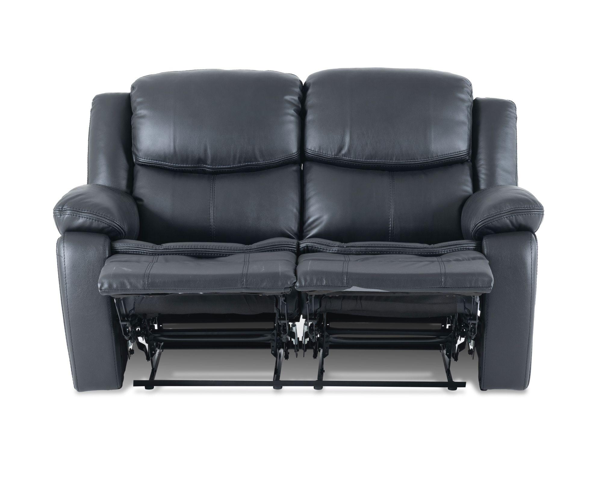 Product photograph of Berlin Black Leather Recliner 3 2 Seater Sofa Suite from Choice Furniture Superstore.
