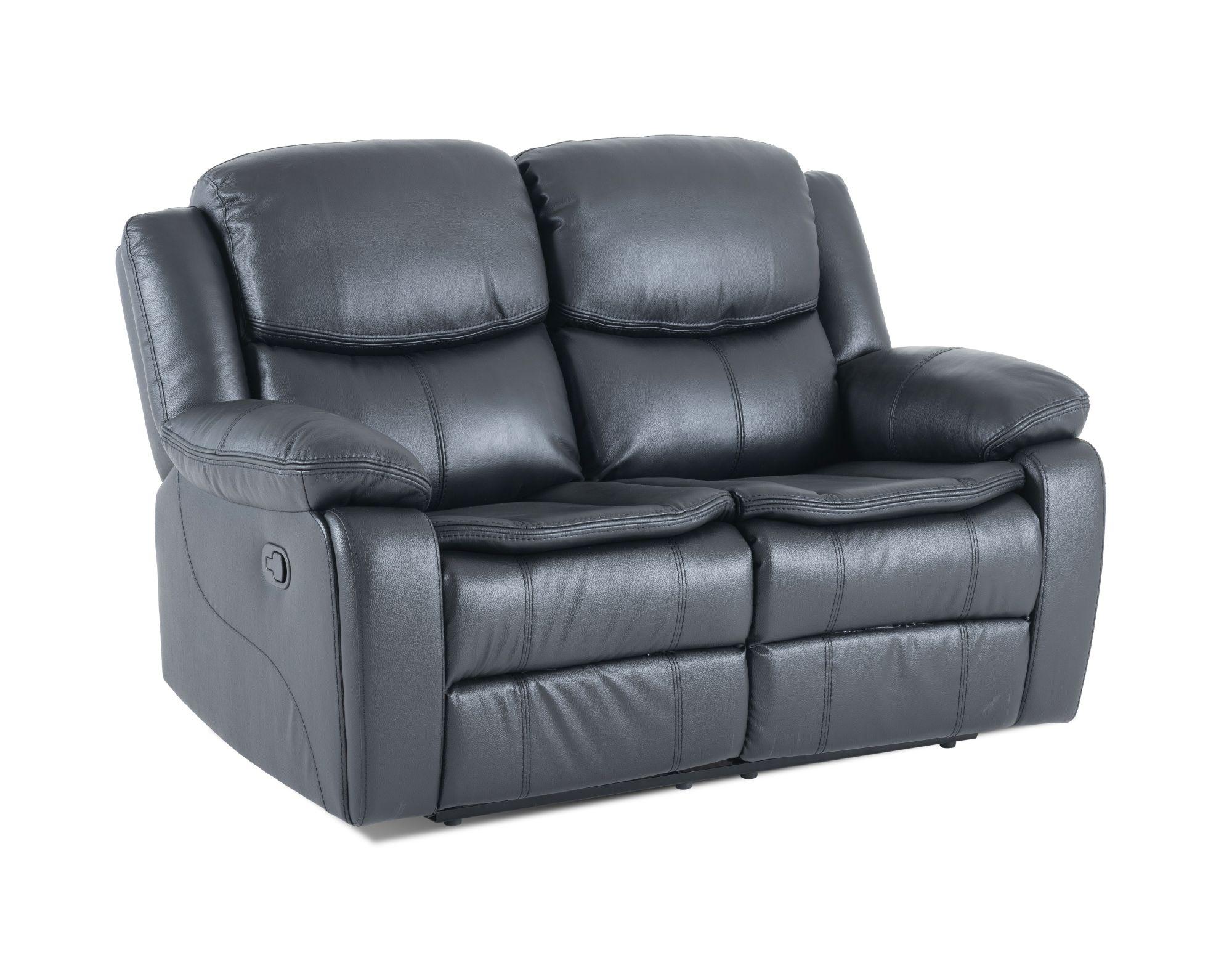 Product photograph of Berlin Black Leather Recliner 3 2 Seater Sofa Suite from Choice Furniture Superstore.
