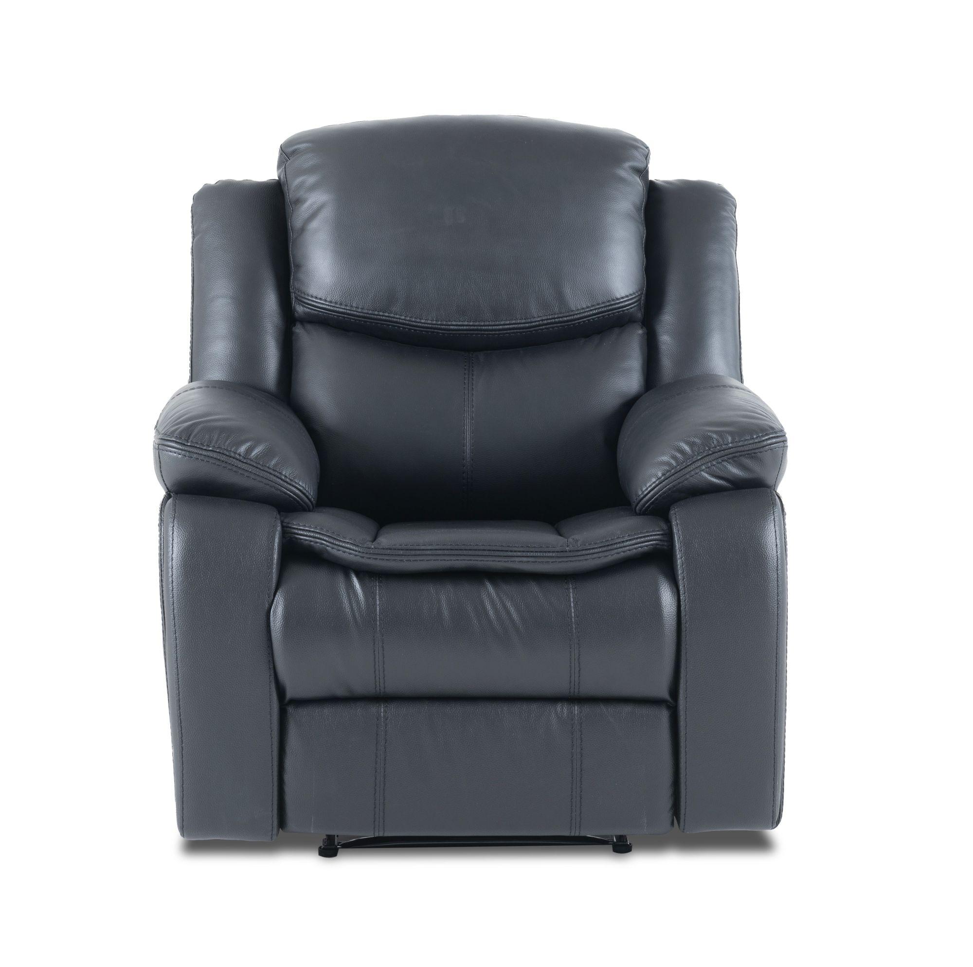 Product photograph of Berlin Black Leather Recliner 3 1 1 Seater Sofa Suite from Choice Furniture Superstore.