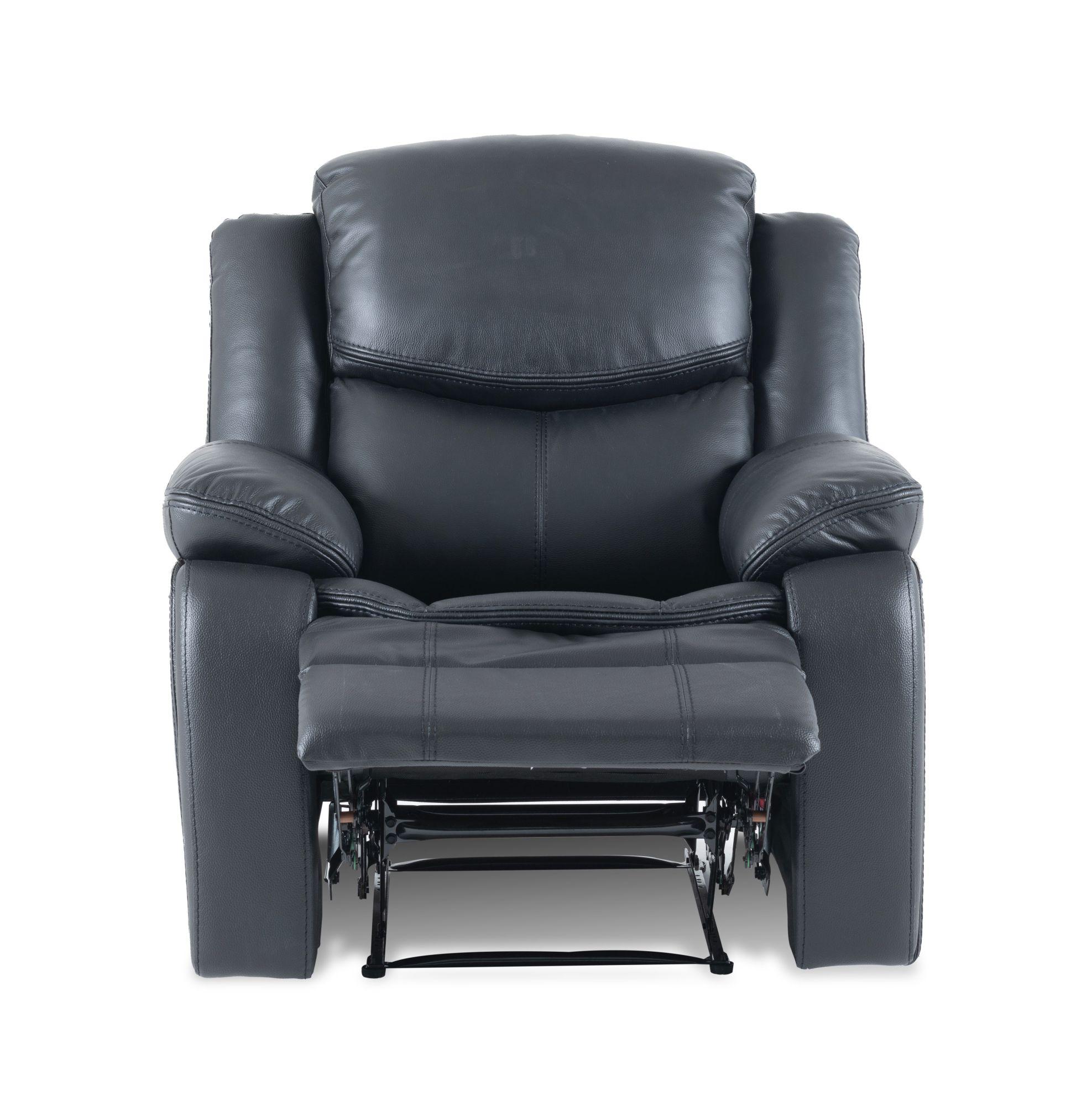 Product photograph of Berlin Black Leather Recliner 3 1 1 Seater Sofa Suite from Choice Furniture Superstore.