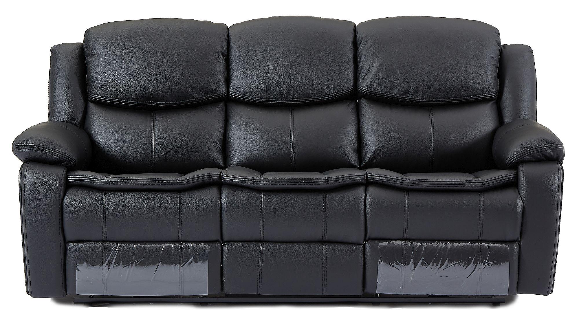 Product photograph of Berlin Black Leather 3 1 1 Seater Recliner Sofa Suite from Choice Furniture Superstore.