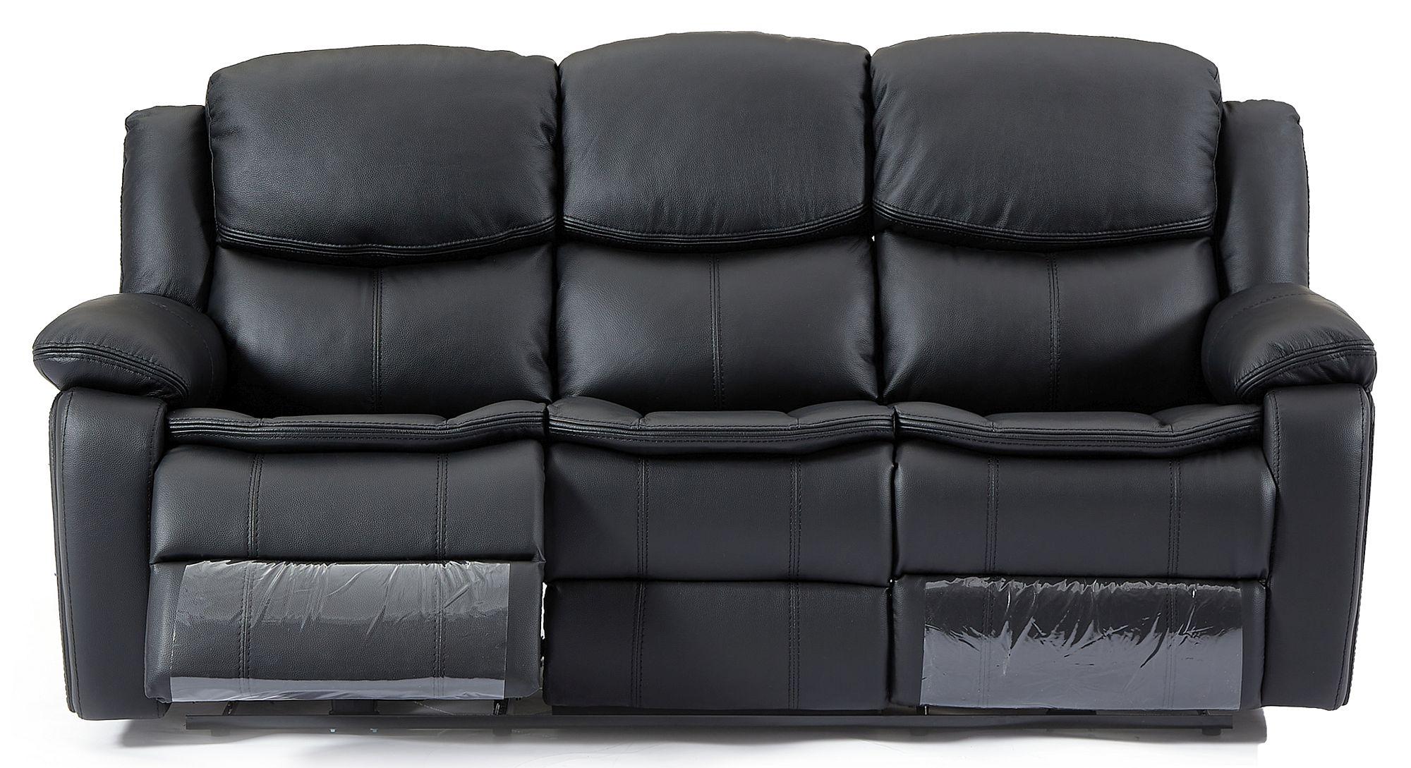 Product photograph of Berlin Black Leather 3 1 1 Seater Recliner Sofa Suite from Choice Furniture Superstore.