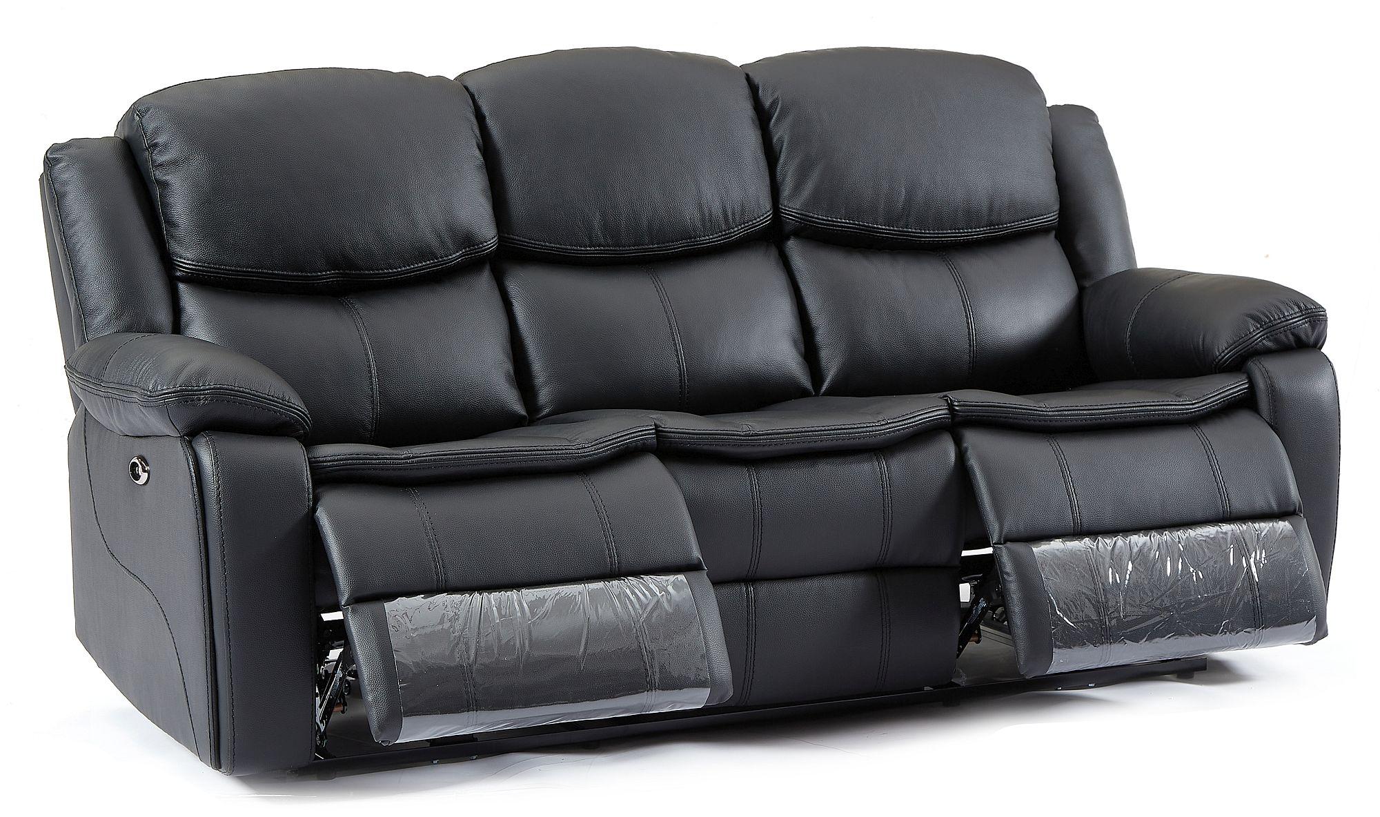 Product photograph of Berlin Black Leather 3 1 1 Seater Recliner Sofa Suite from Choice Furniture Superstore.