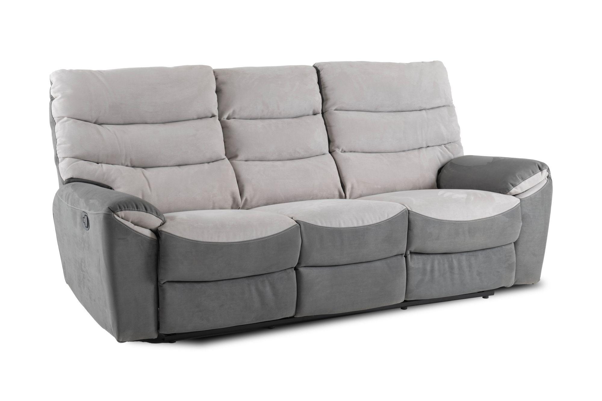 Product photograph of Lisbon Grey Fabric Recliner 3 2 Seater Sofa Suite from Choice Furniture Superstore.