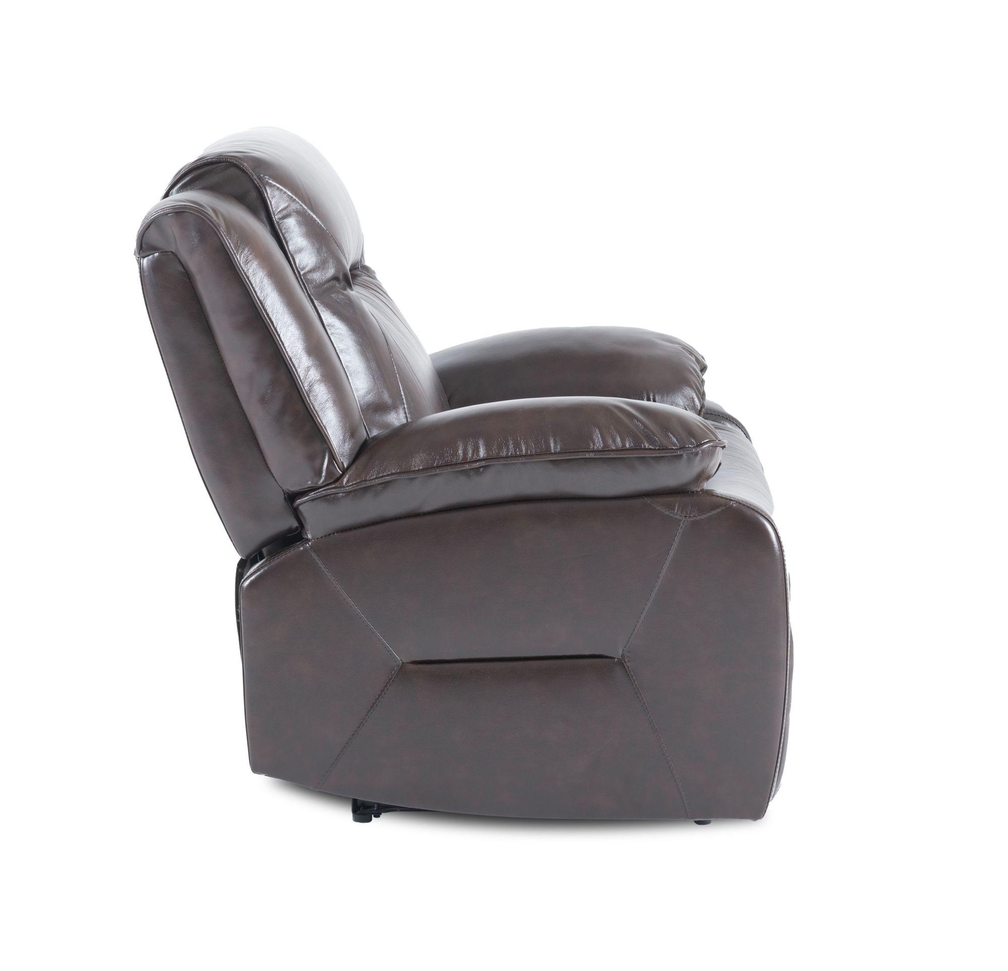 Product photograph of Athena Dark Brown Leather Recliner Armchair from Choice Furniture Superstore.