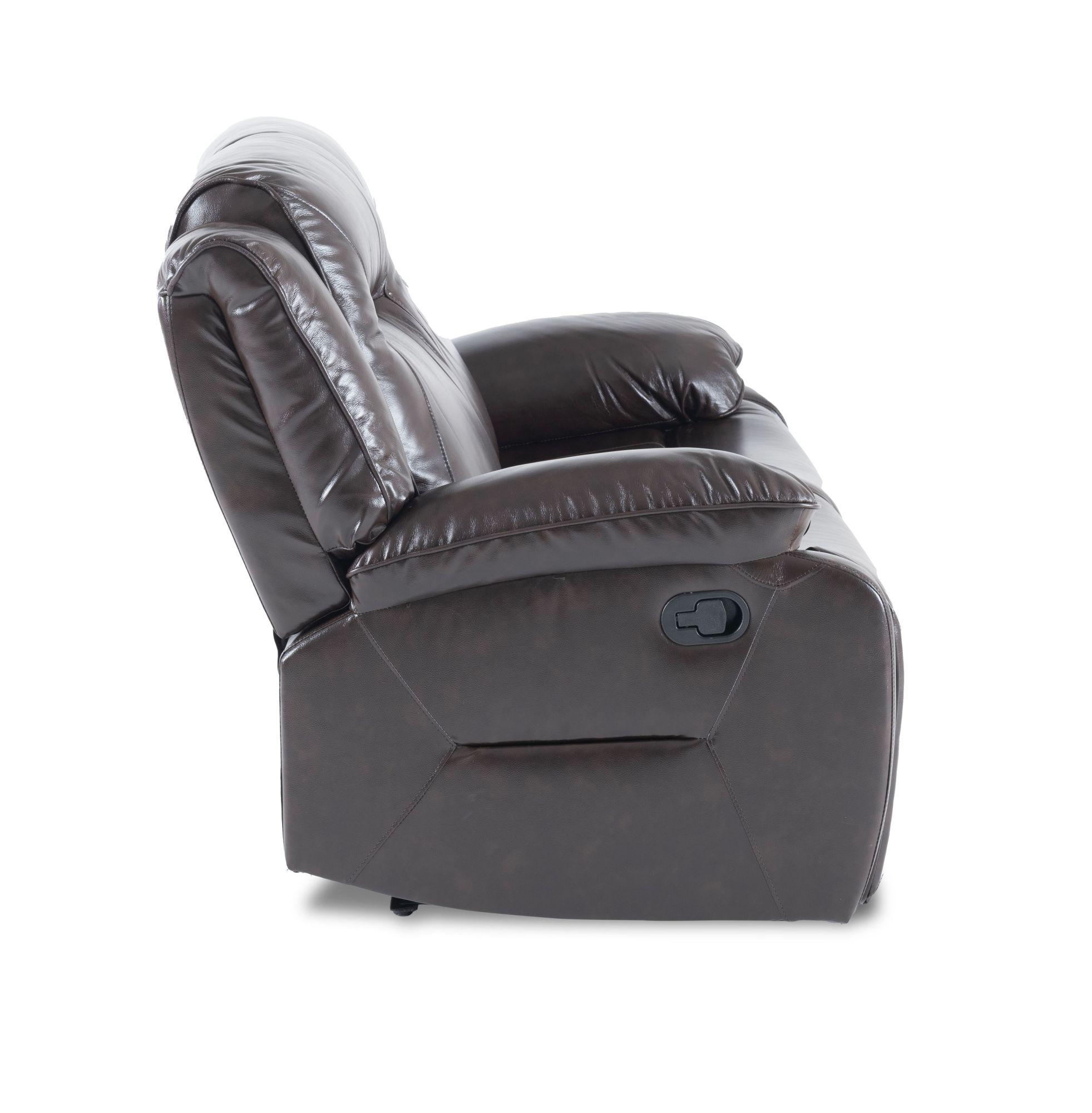 Product photograph of Athena Dark Brown Leather Recliner 2 Seater Sofa from Choice Furniture Superstore.