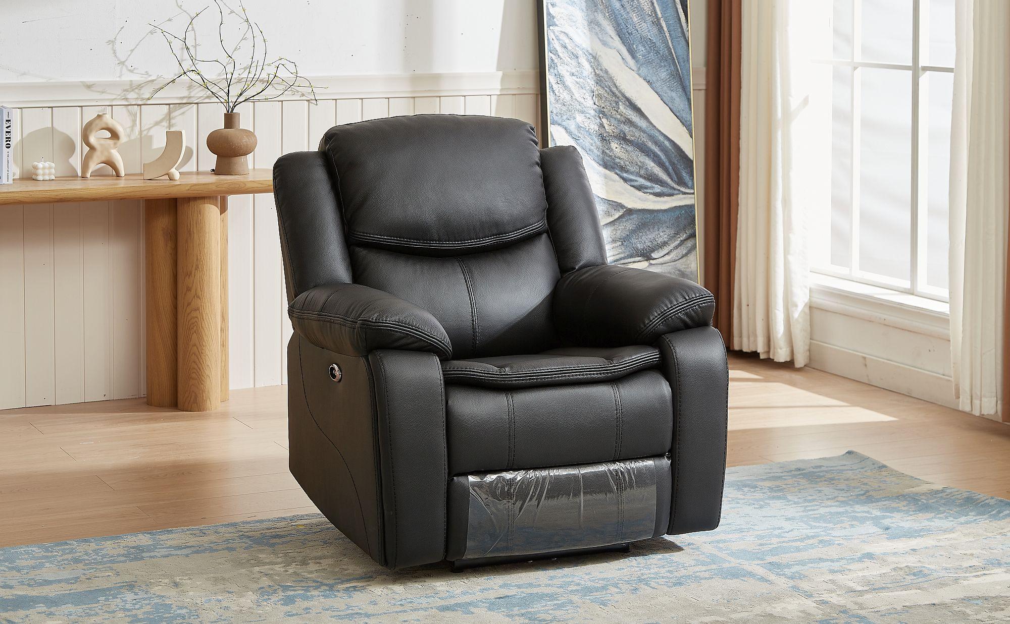 Berlin Black Leather Armchair - CFS UK