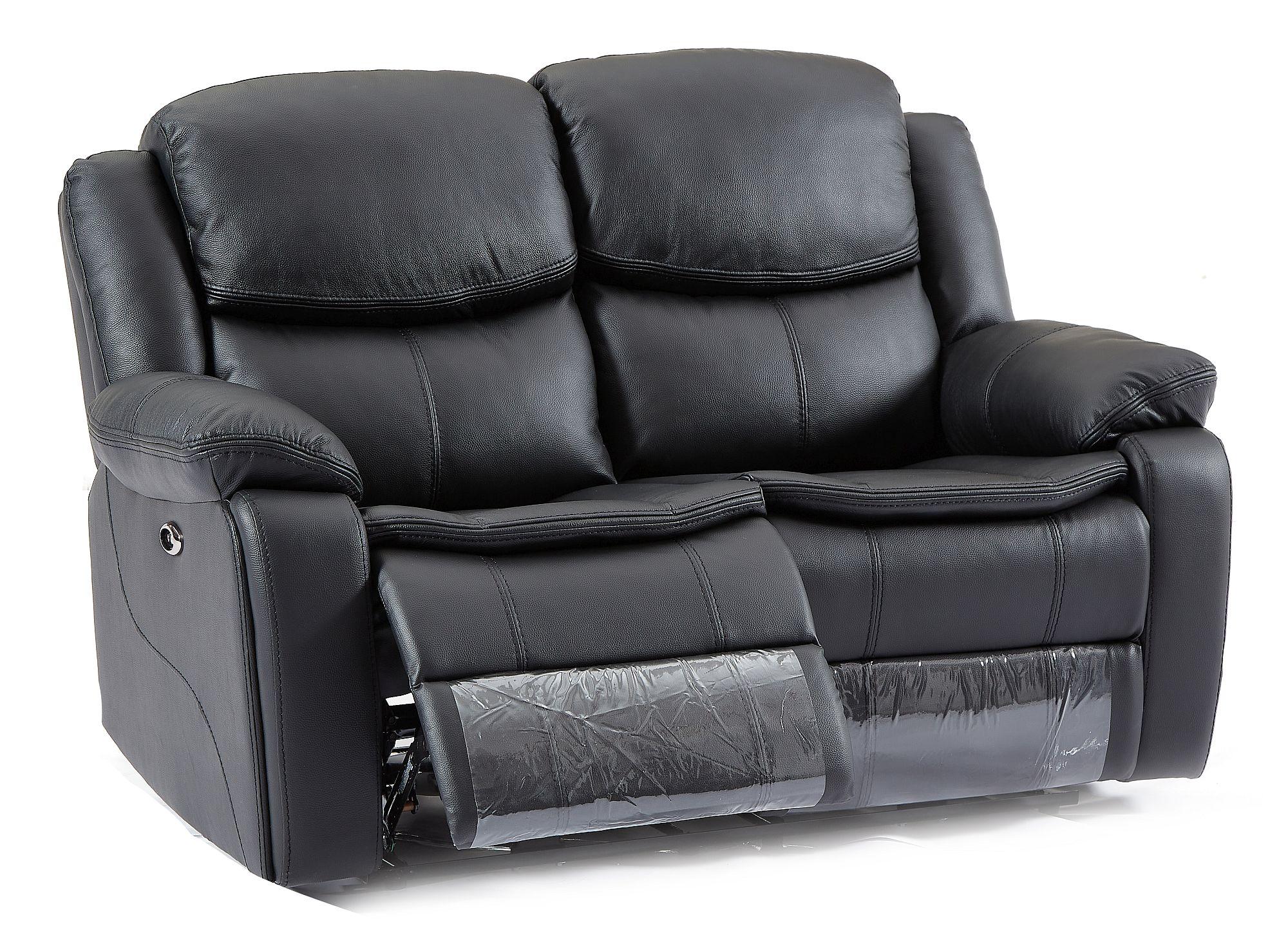 Berlin Black Leather 2 Seater Sofa - CFS UK