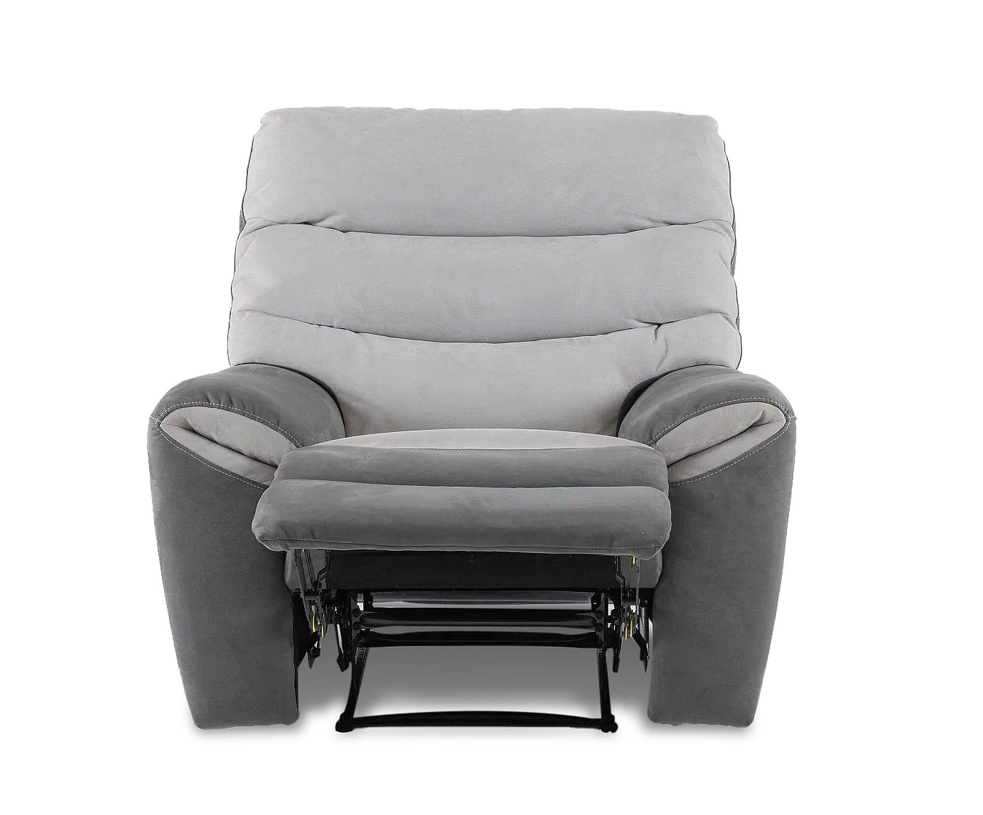 Product photograph of Lisbon Grey Fabric Recliner Armchair from Choice Furniture Superstore.